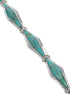Turquoise Inlay Sterling Silver Southwest Link Bracelet AX54649